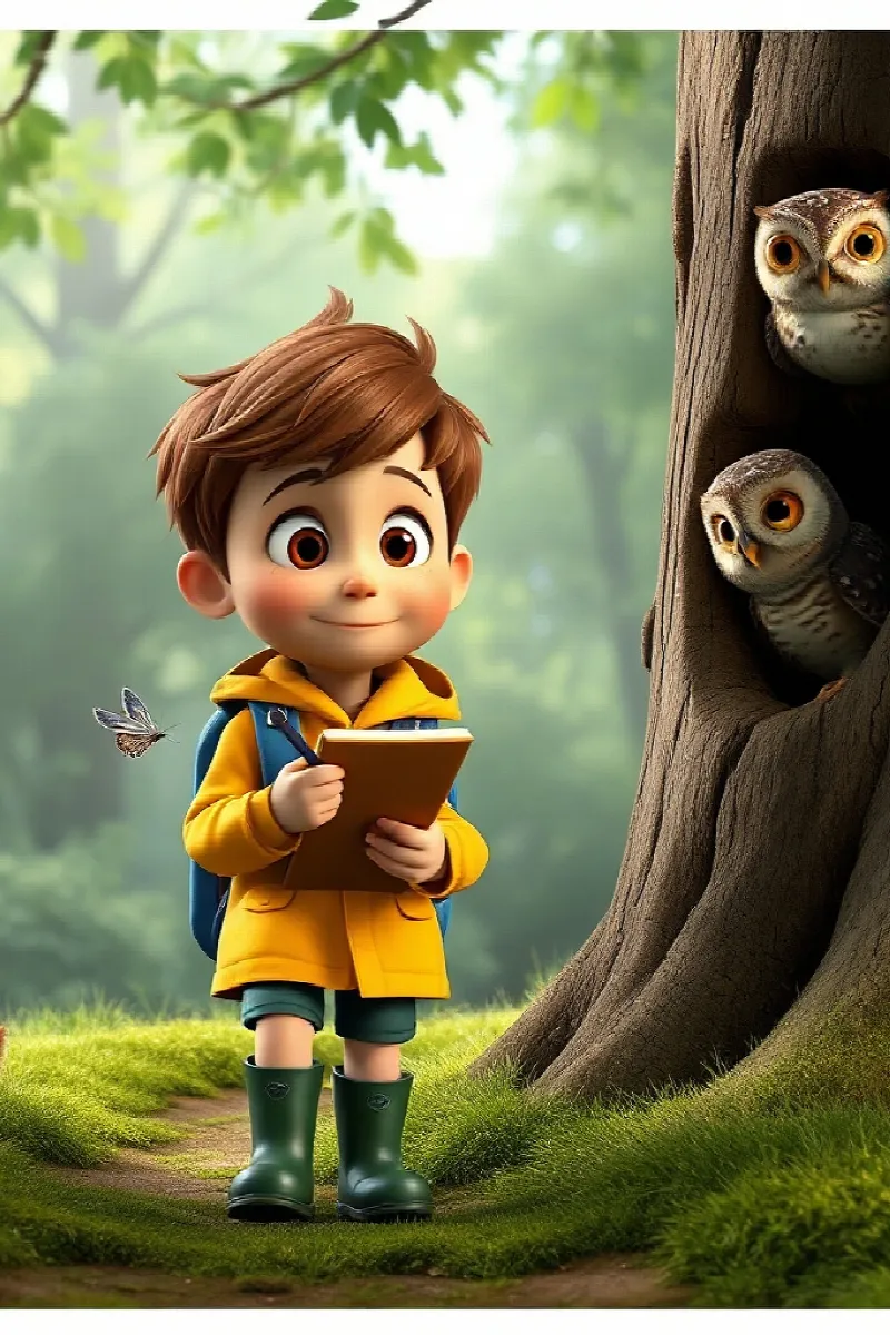 Picture 2 from the tale The Boy and the Little Owl