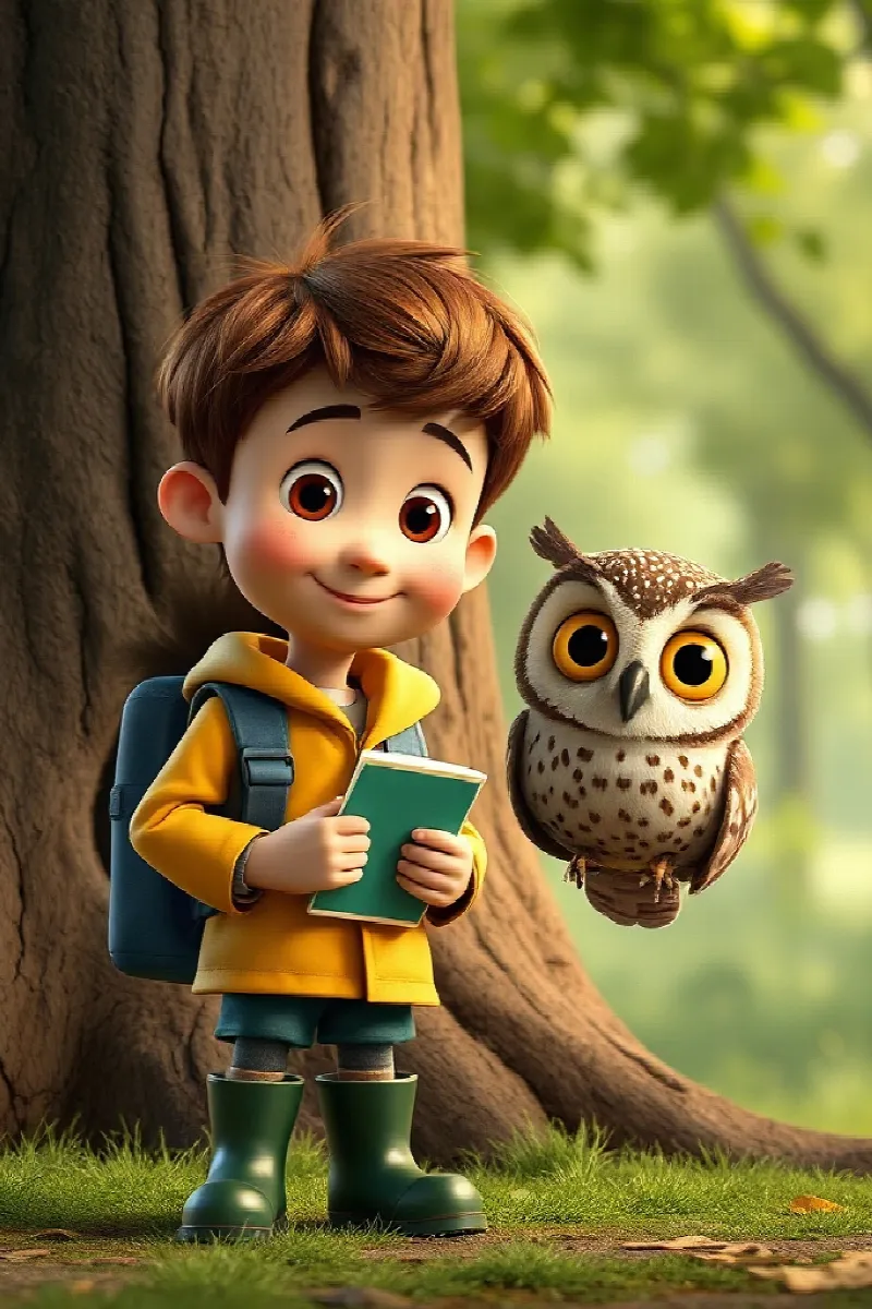 Picture 3 from the tale The Boy and the Little Owl
