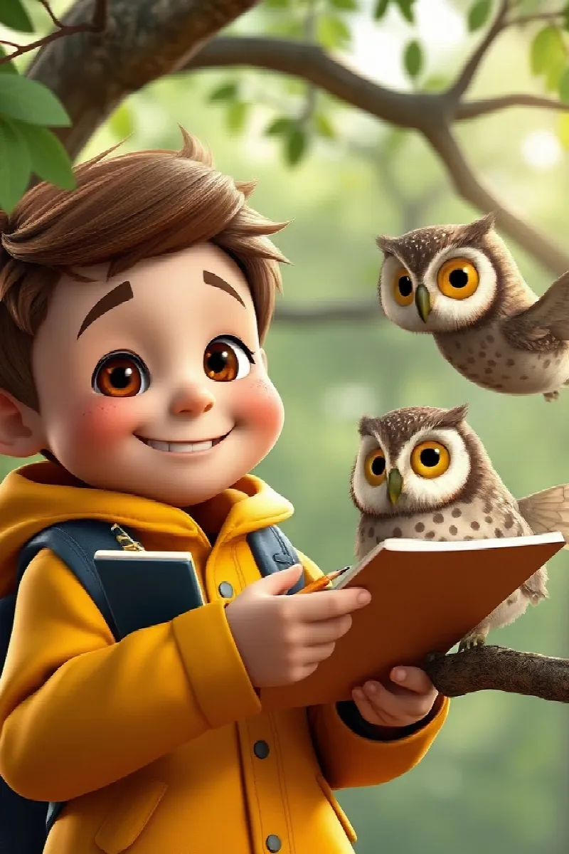 Picture 4 from the tale The Boy and the Little Owl