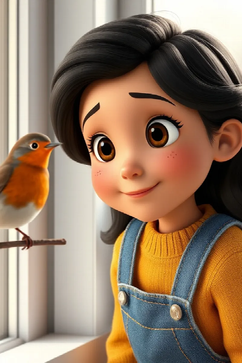 Picture 2 from the tale The Girl and the Little Robin
