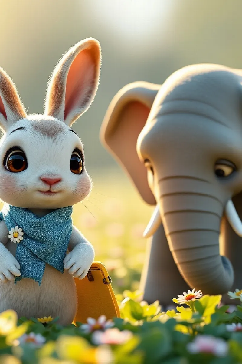Picture 2 from the tale The Rabbit's Elephant Friend