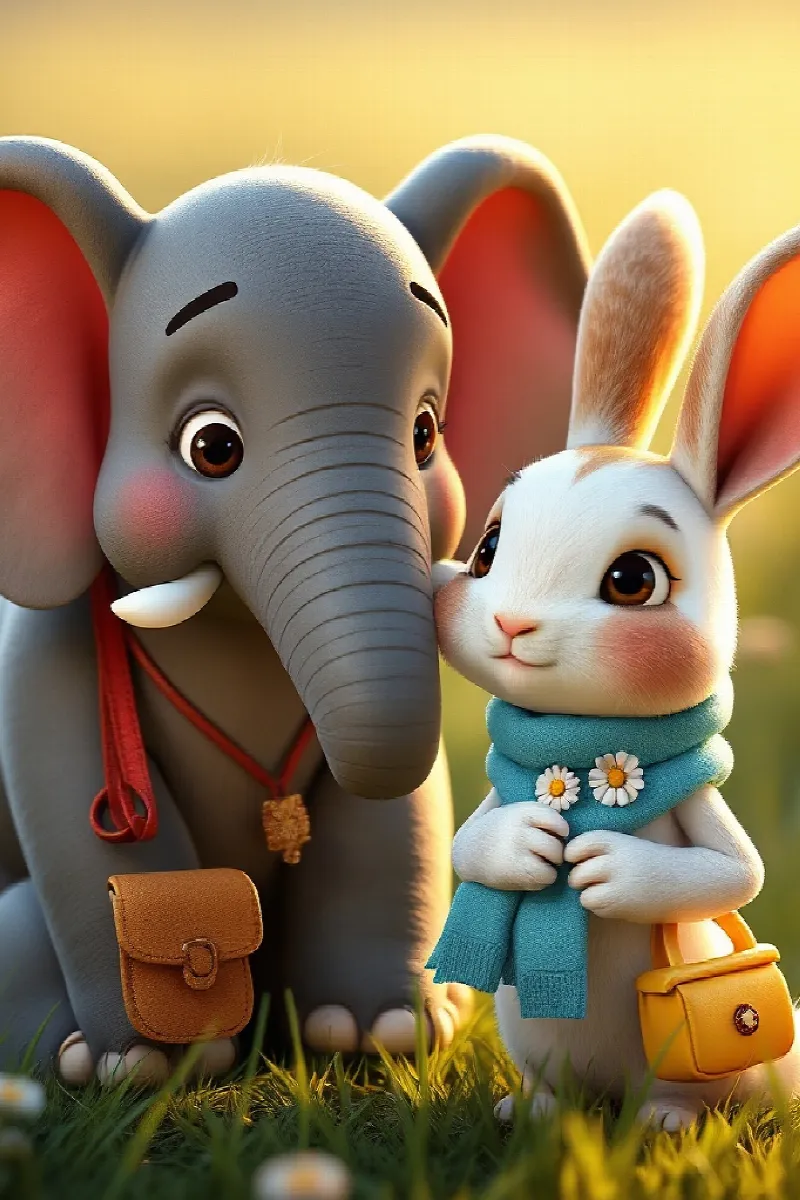 Picture 3 from the tale The Rabbit's Elephant Friend