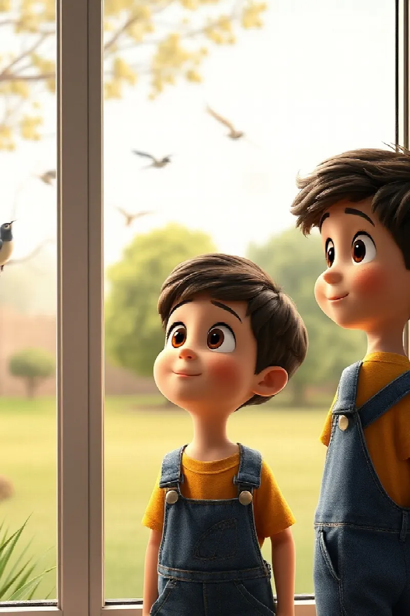 Picture 1 from the tale The Boy and the Garden Birds