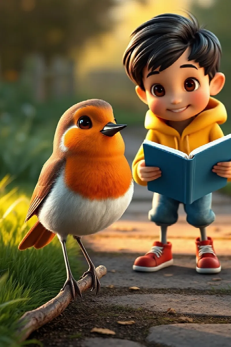 Picture 3 from the tale The Boy and the Garden Birds
