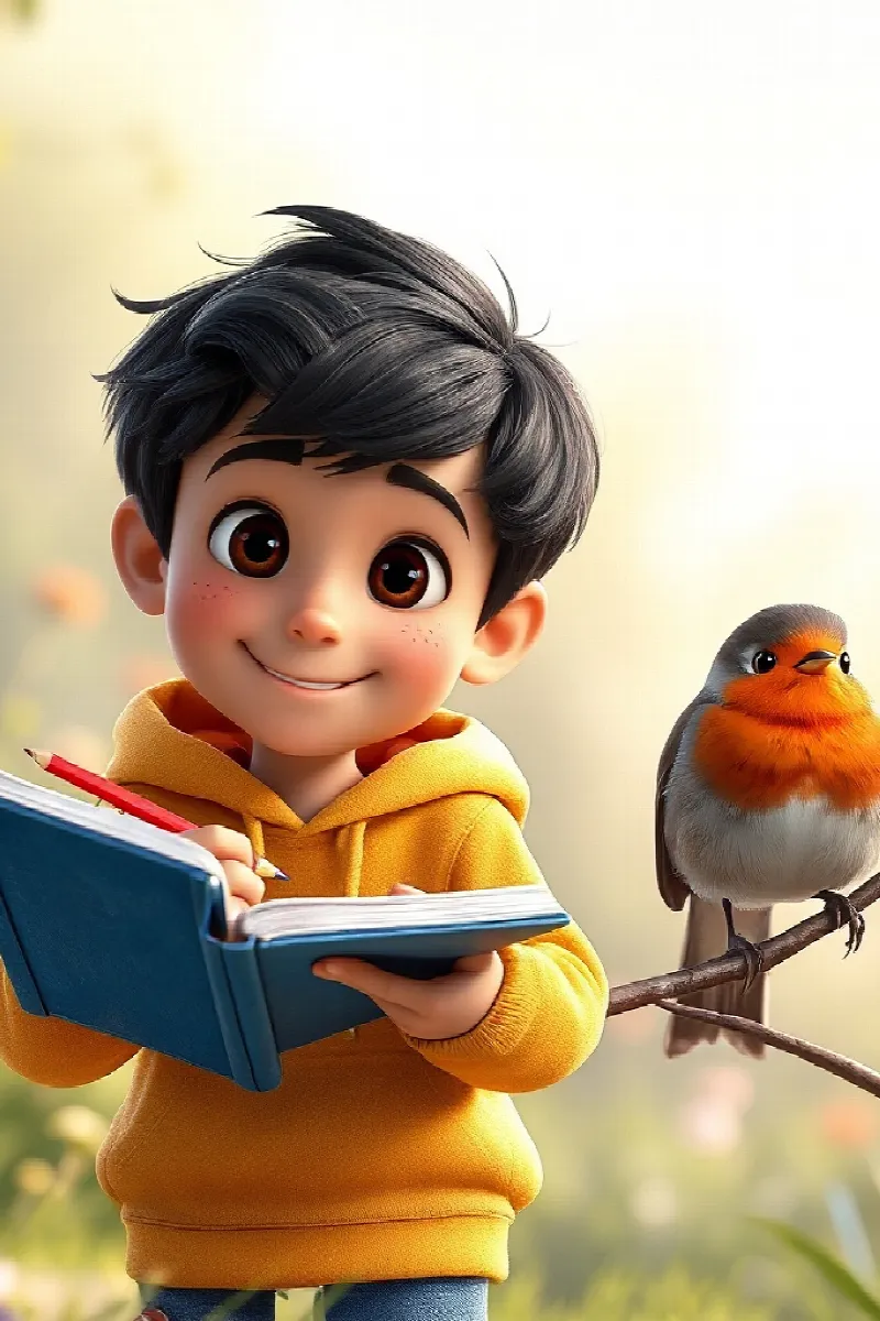 Picture 4 from the tale The Boy and the Garden Birds