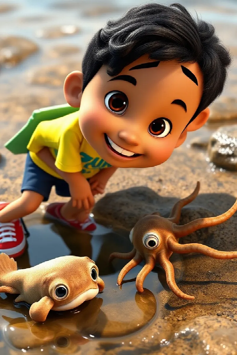 Picture 2 from the tale The Boy and the Cuttlefish