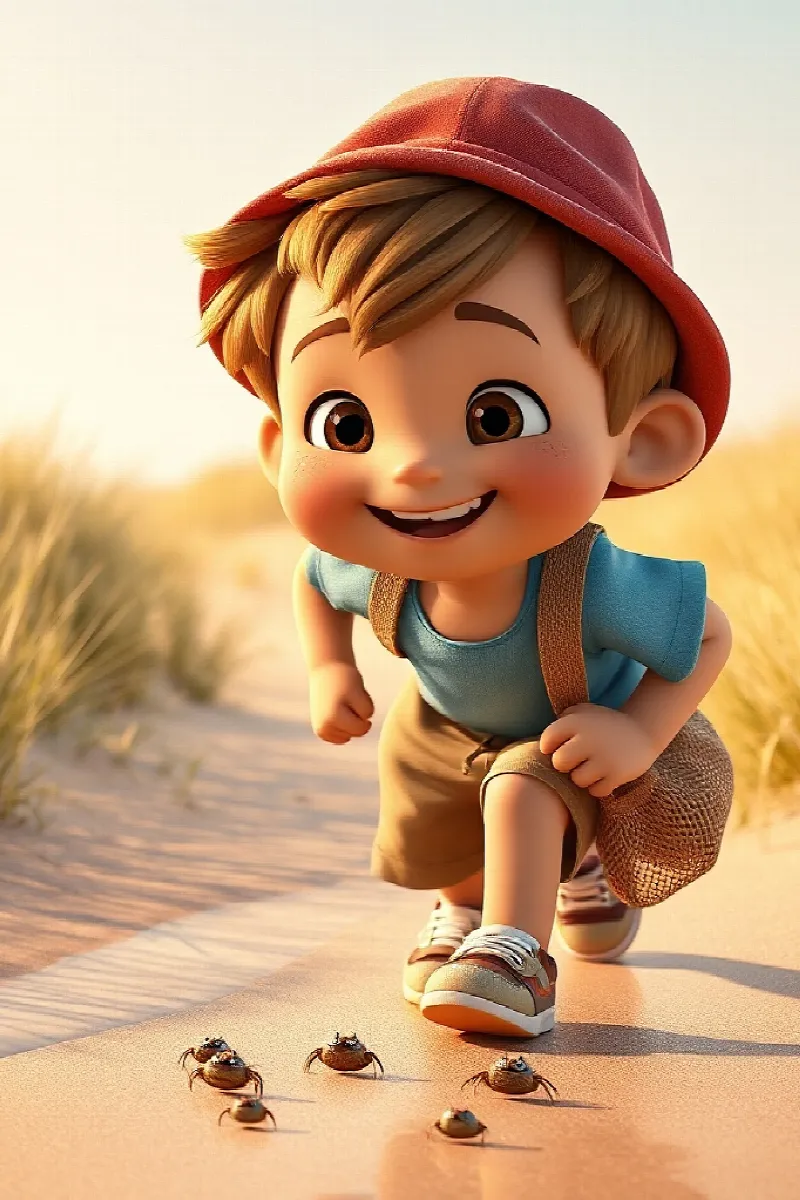 Picture 1 from the tale The Boy and the Hermit Crab