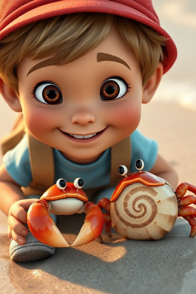 Picture 2 from the tale The Boy and the Hermit Crab