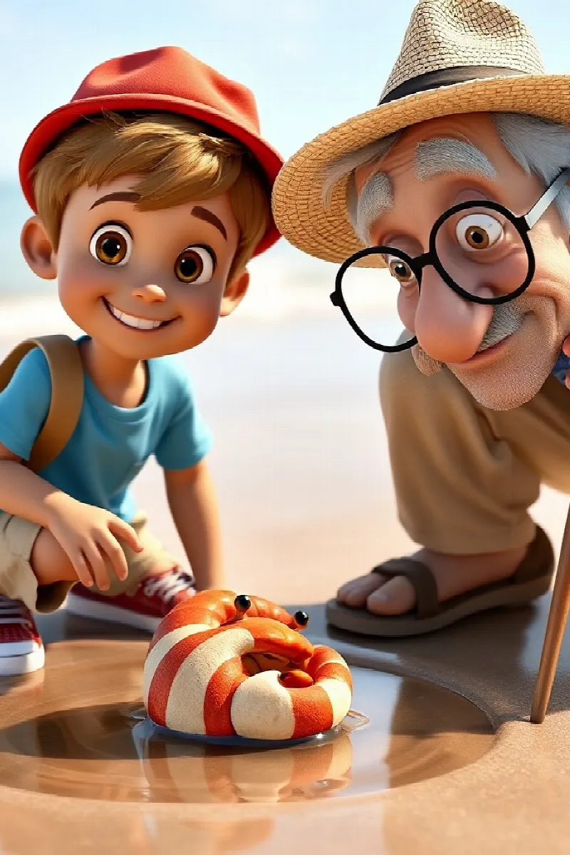 Picture 3 from the tale The Boy and the Hermit Crab