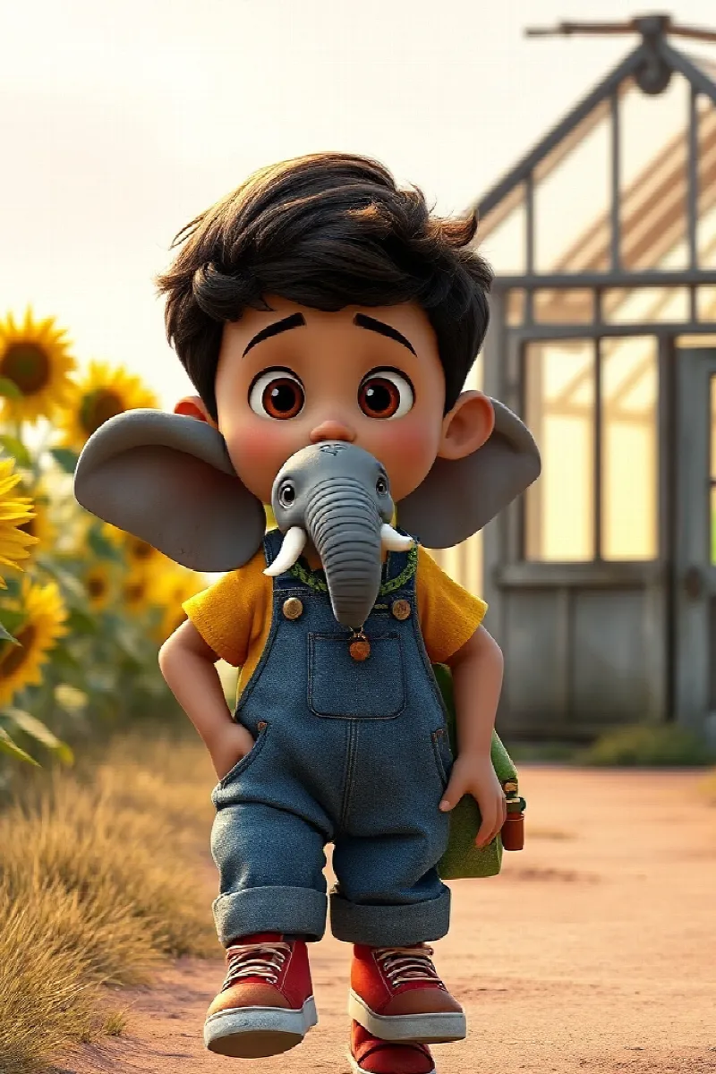 Picture 4 from the tale The Boy and the Tiny Elephant