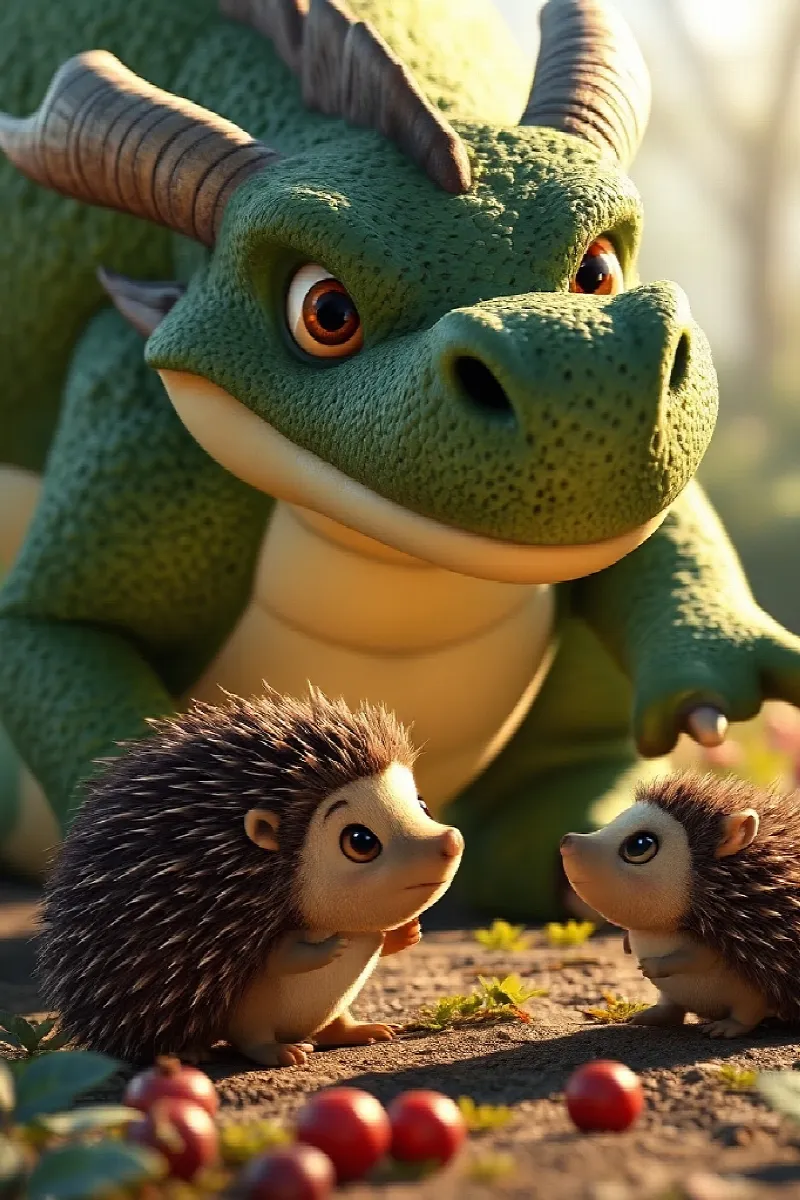 Picture 3 from the tale The Dragon and the Hedgehog
