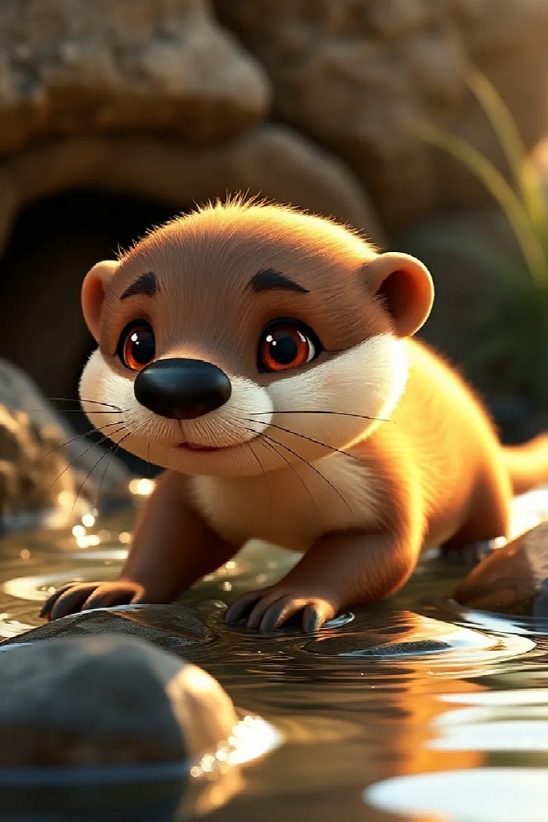 Picture 1 from the tale The Otter's Golden Pebble