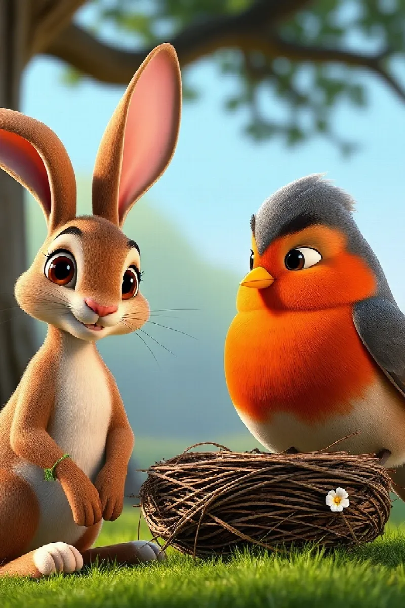 Picture 4 from the tale The Rabbit and the Robin
