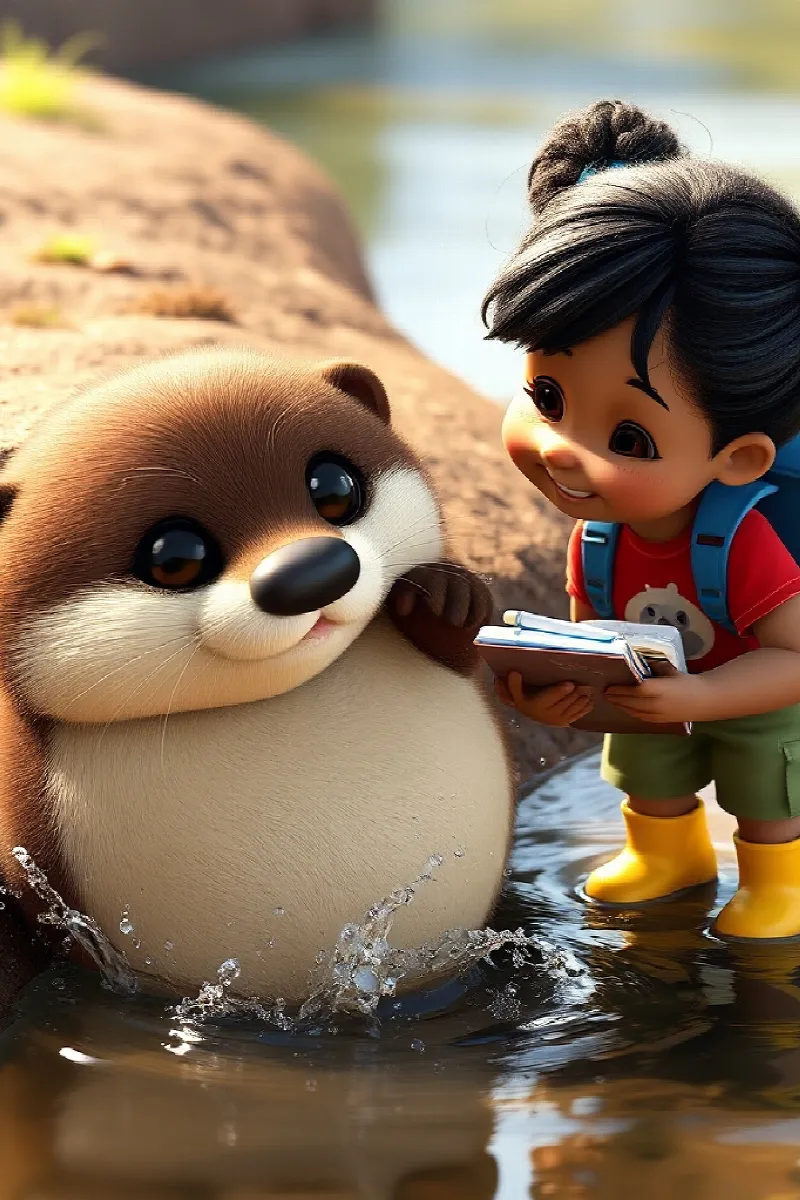 Picture 3 from the tale The Girl and the Otters