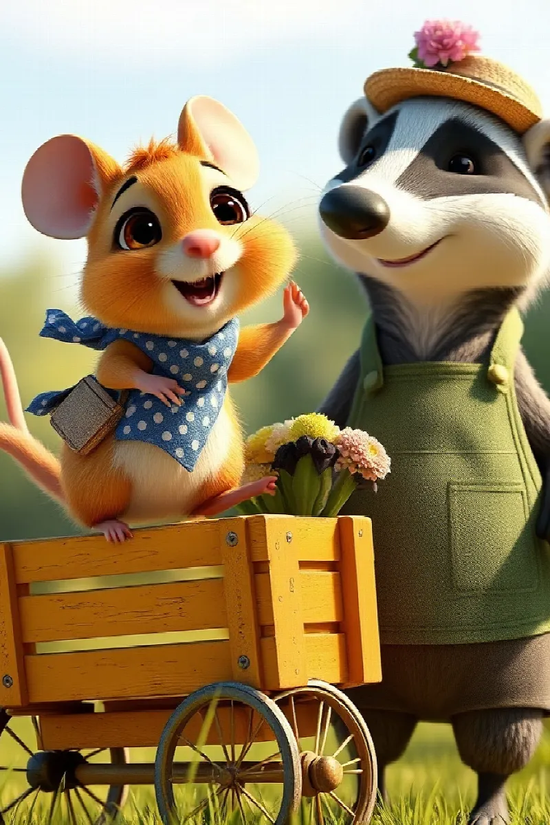 Picture 3 from the tale The Badger's Flower Cart