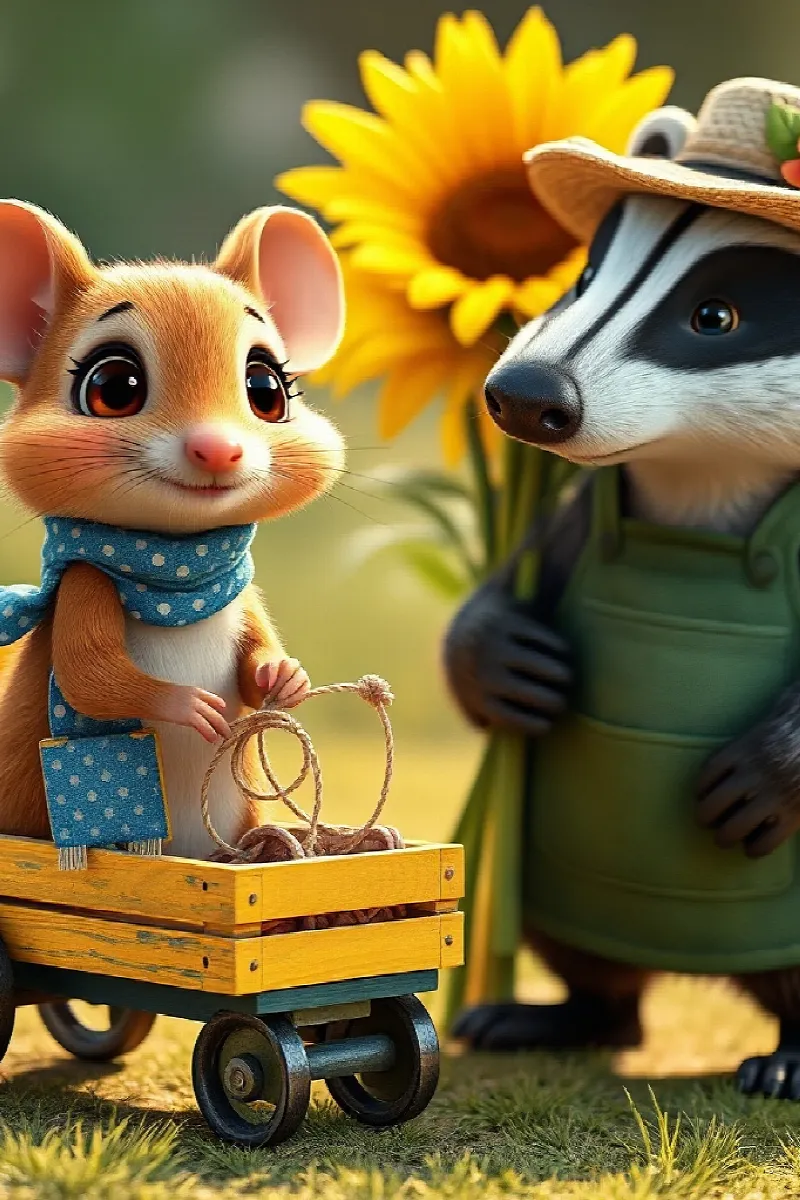 Picture 4 from the tale The Badger's Flower Cart