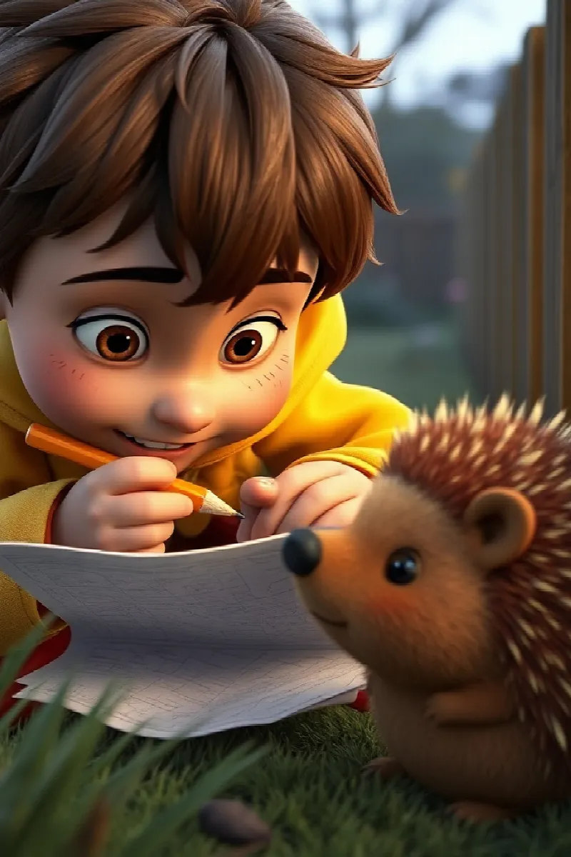 Picture 3 from the tale The Boy and the Hedgehog Trail