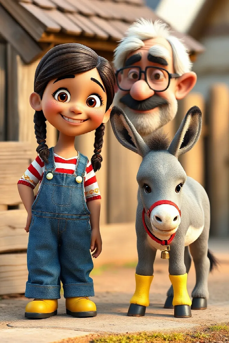 Picture 4 from the tale The Girl and the Little Donkey