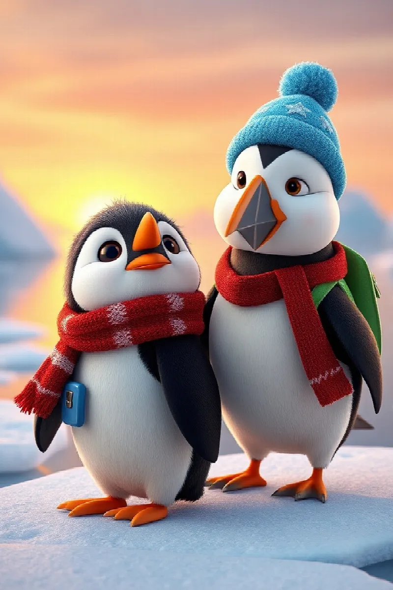 Penguen ve Deniz Papağanı masalından 2. resim