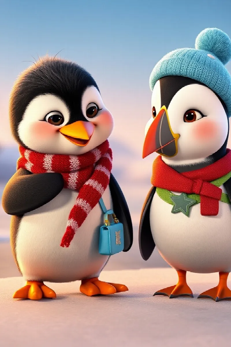 Penguen ve Deniz Papağanı masalından 3. resim