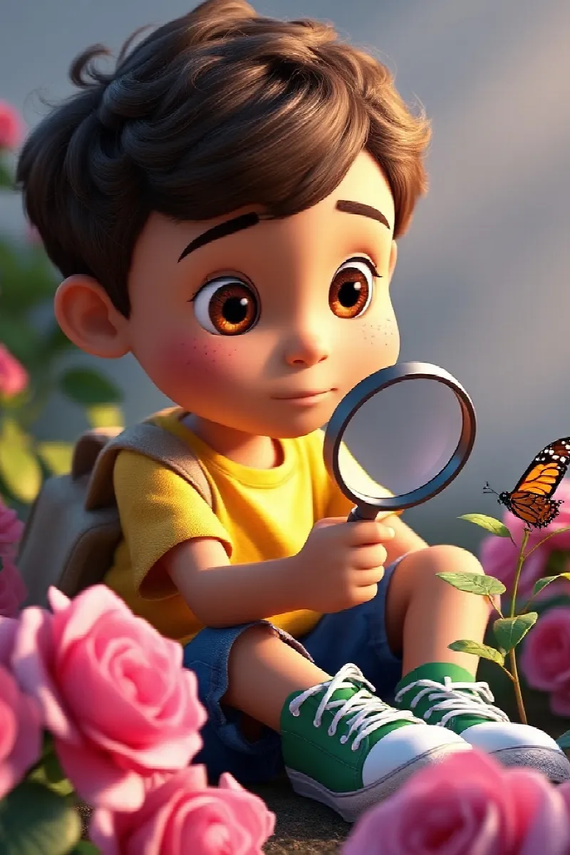 Picture 2 from the tale The Boy and the Little Butterfly