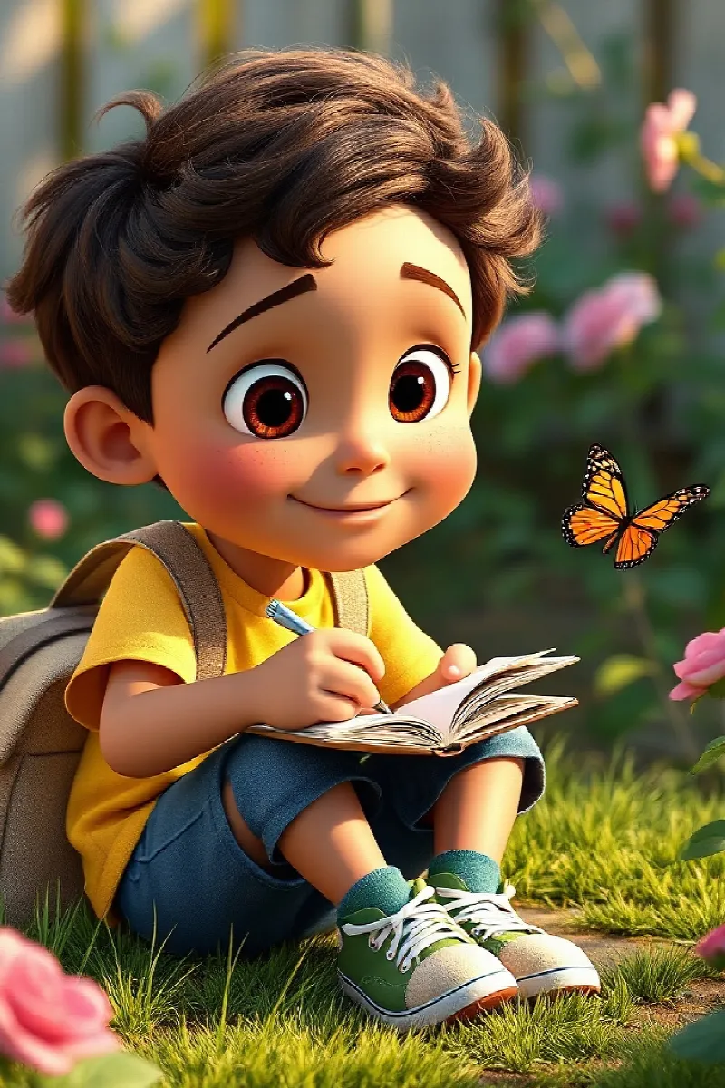 Picture 3 from the tale The Boy and the Little Butterfly