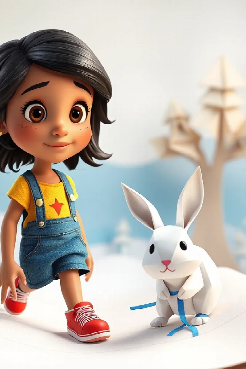 Picture 4 from the tale The Girl and the Paper Rabbit