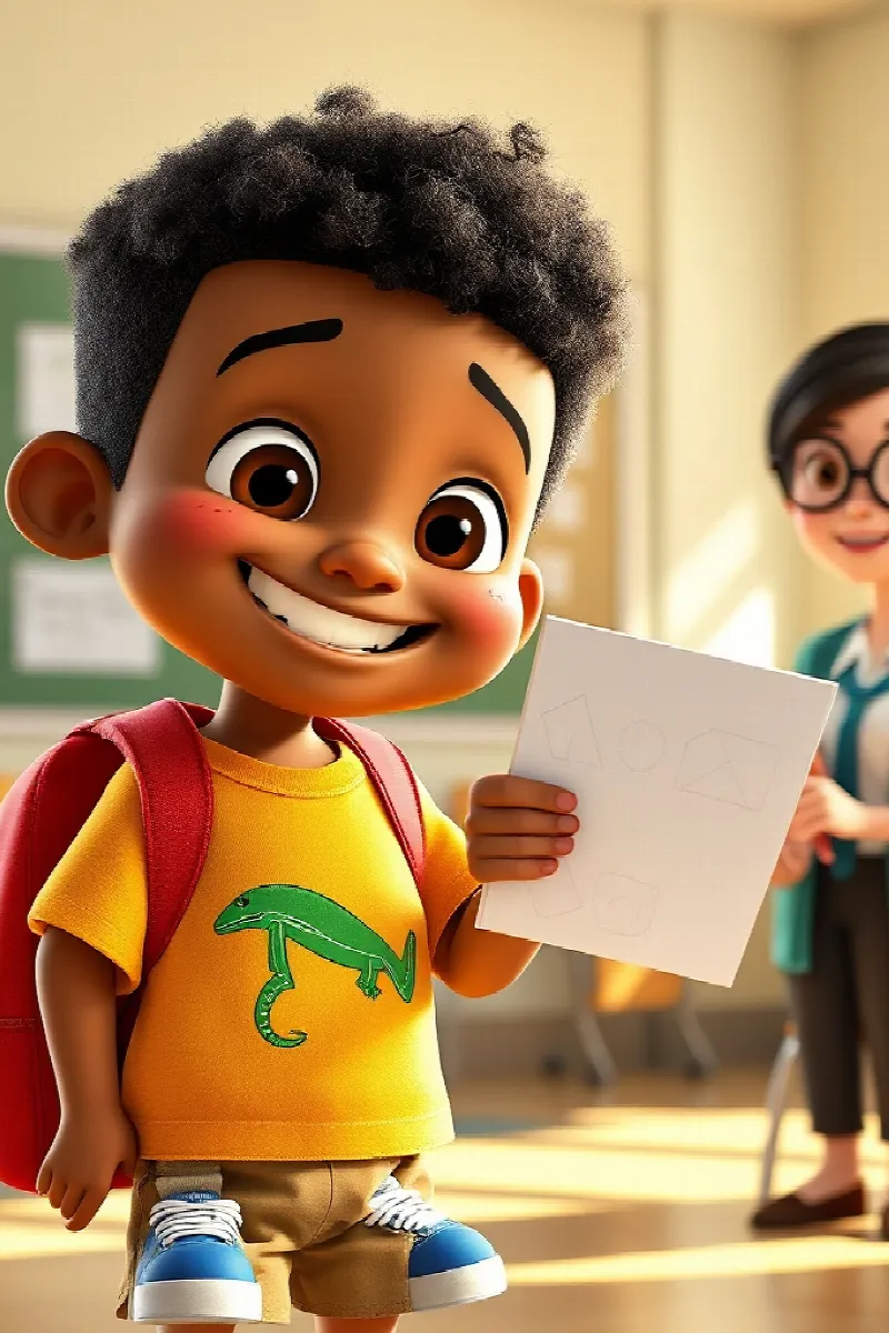 Picture 4 from the tale The Boy and the Little Gecko
