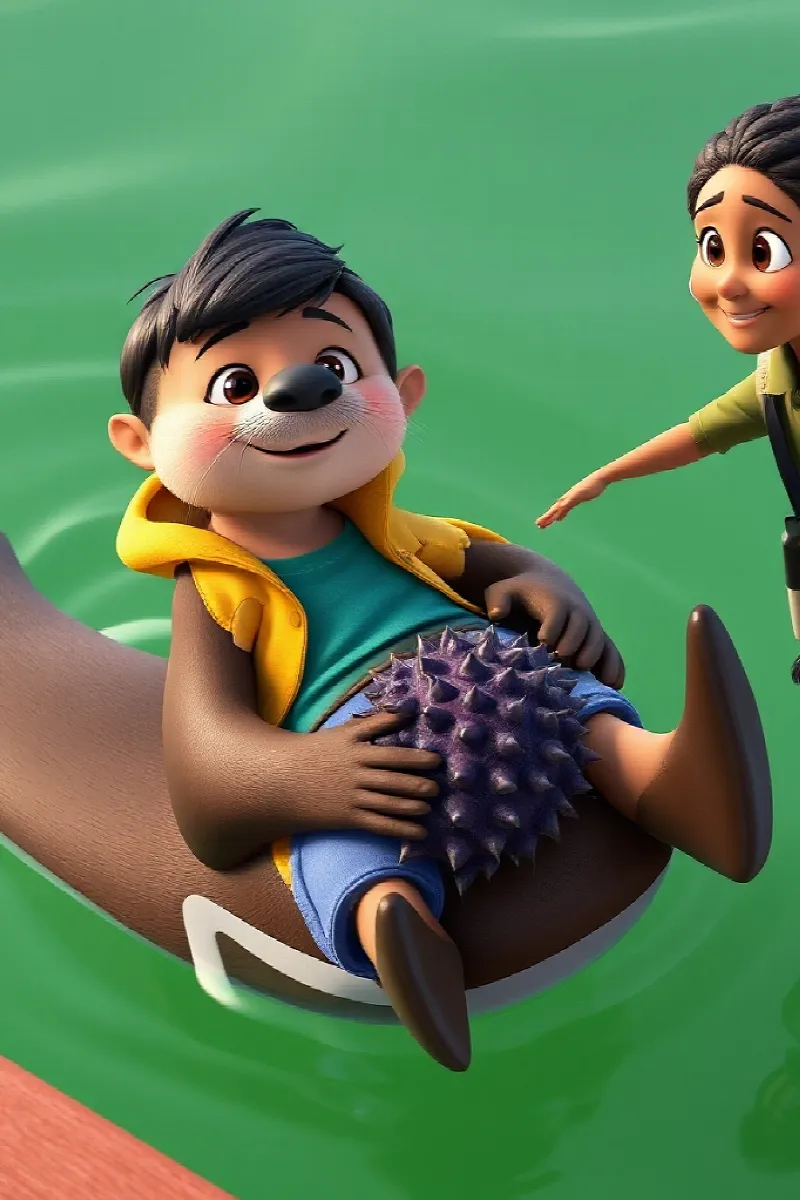 Picture 4 from the tale The Boy and the Sea Otter
