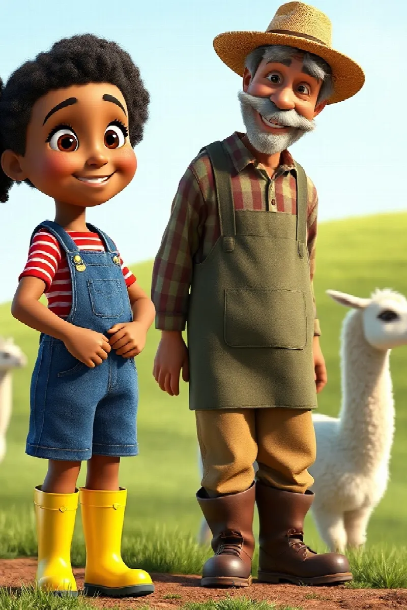 Picture 1 from the tale The Girl and the Rescue Llama