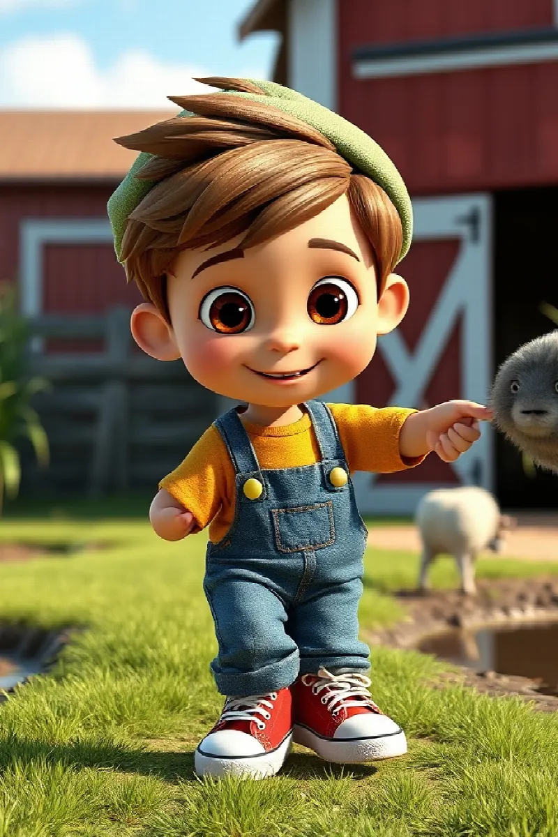 Picture 1 from the tale The Boy and the Farm Cat