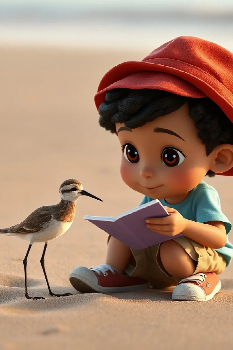 Picture 2 from the tale The Boy and the Sandpipers
