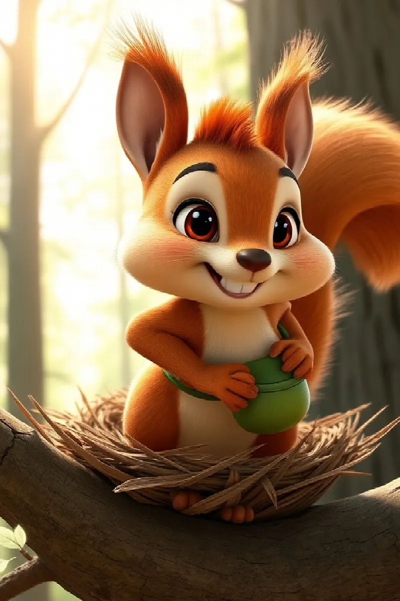 Picture 1 from the tale The Squirrel and the Little Owl