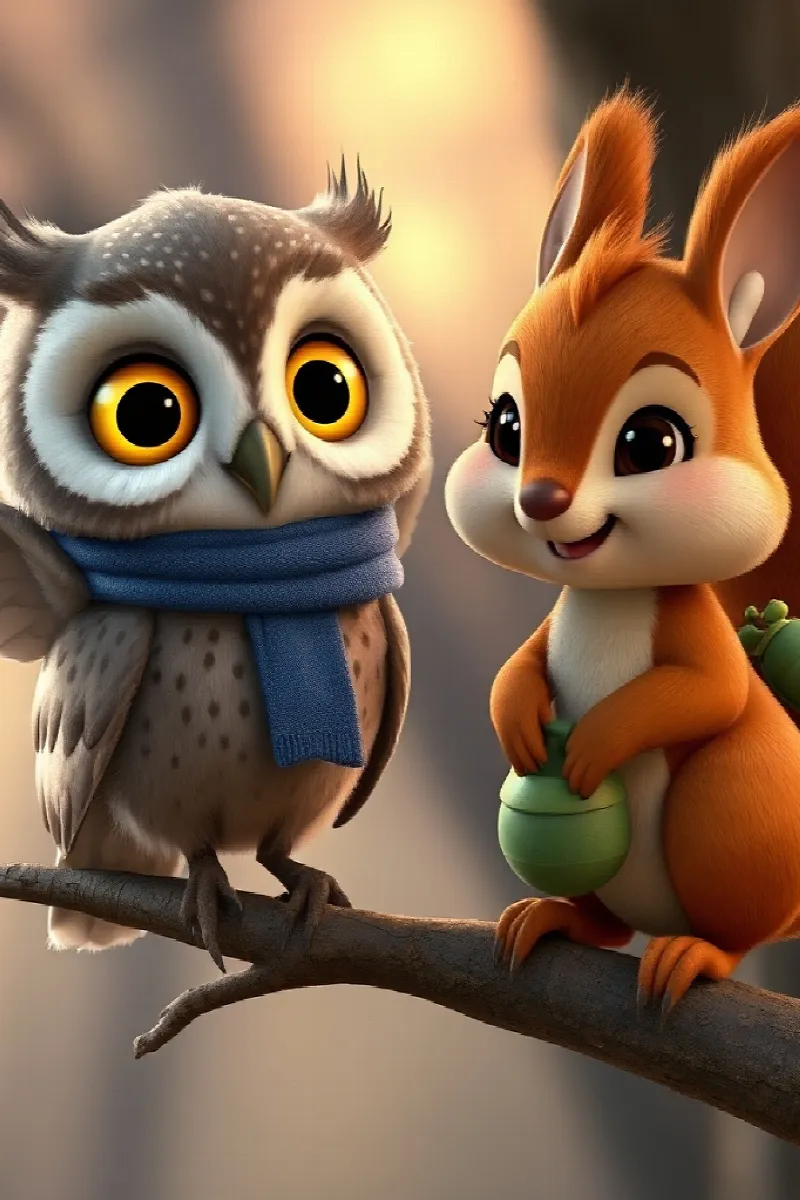 Picture 3 from the tale The Squirrel and the Little Owl