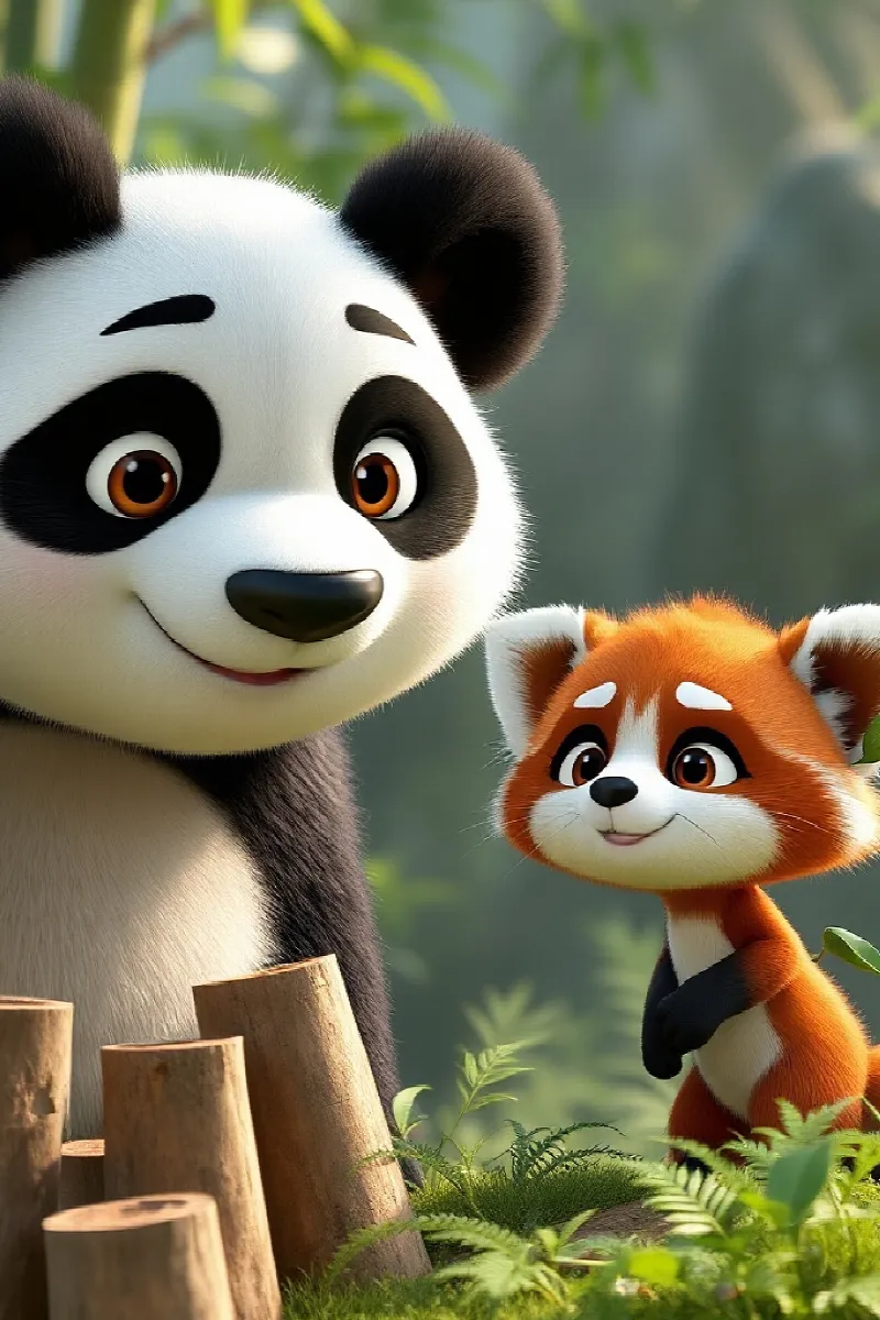 Panda'nın Kayıp Bambusu masalından 3. resim