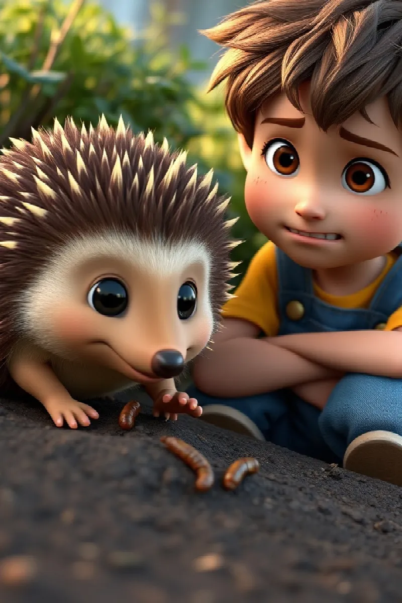 Picture 4 from the tale The Boy and the Little Hedgehog