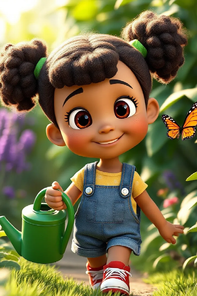 Picture 1 from the tale The Girl and the Little Butterfly