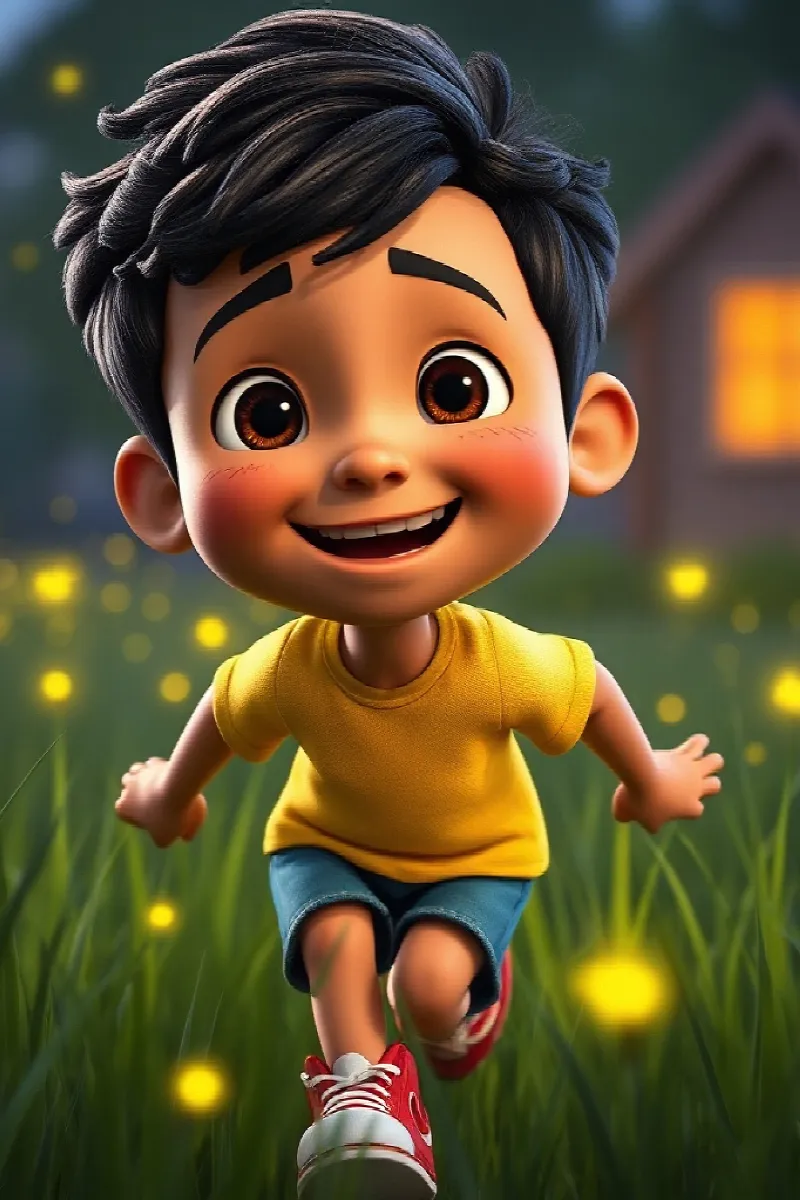 Picture 1 from the tale The Boy and the Fireflies