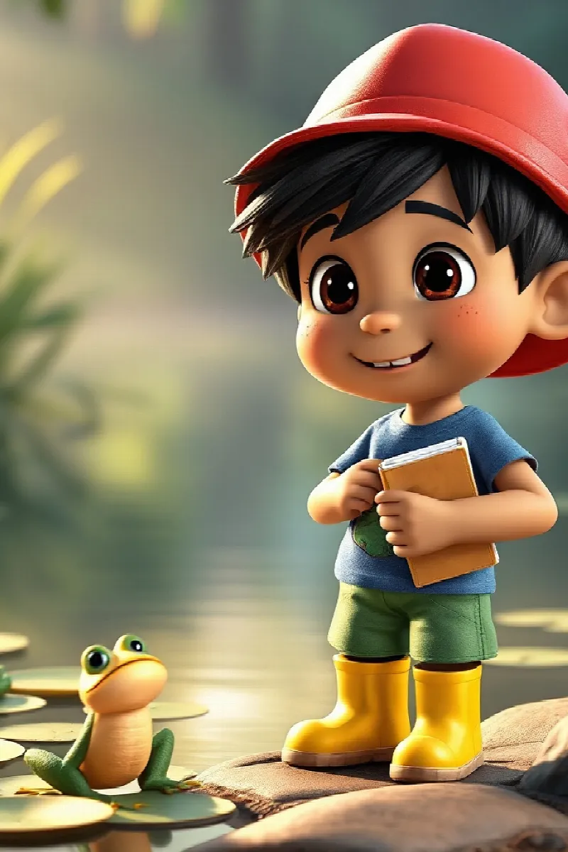 Picture 1 from the tale The Boy and the Little Frog