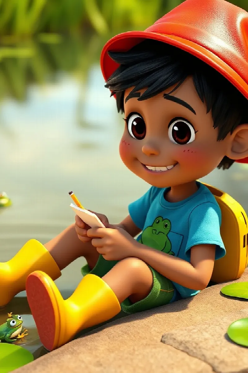 Picture 2 from the tale The Boy and the Little Frog