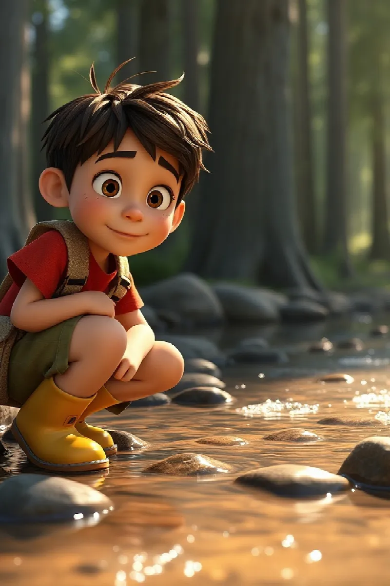 Picture 2 from the tale The Boy and the Little Salamander