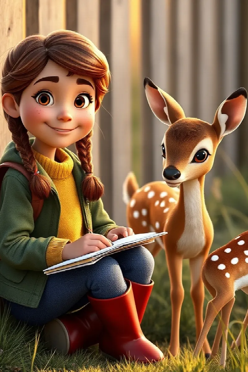 Picture 4 from the tale The Girl and the Deer Family