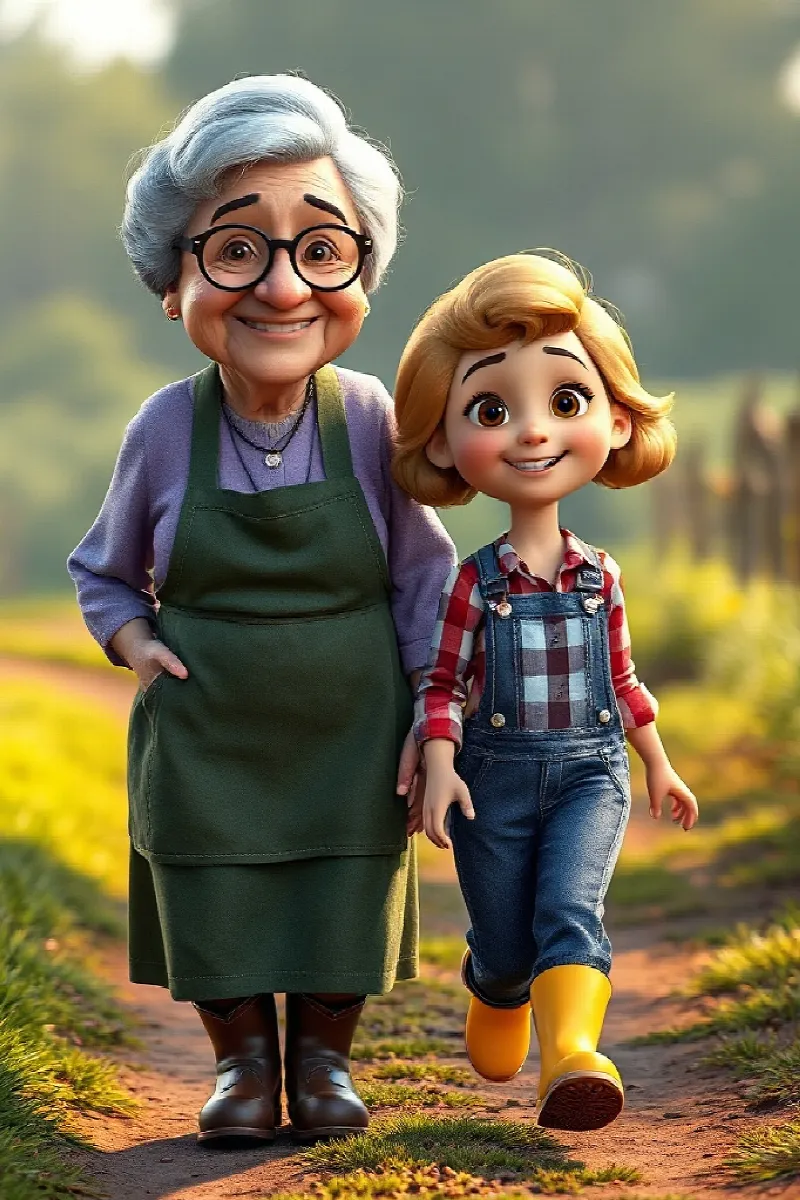 Picture 2 from the tale The Girl and the Friendly Cow