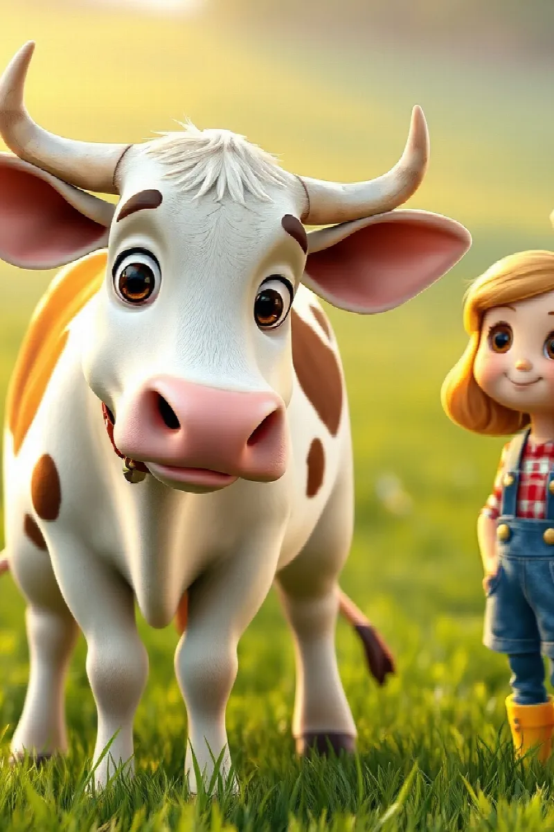 Picture 3 from the tale The Girl and the Friendly Cow