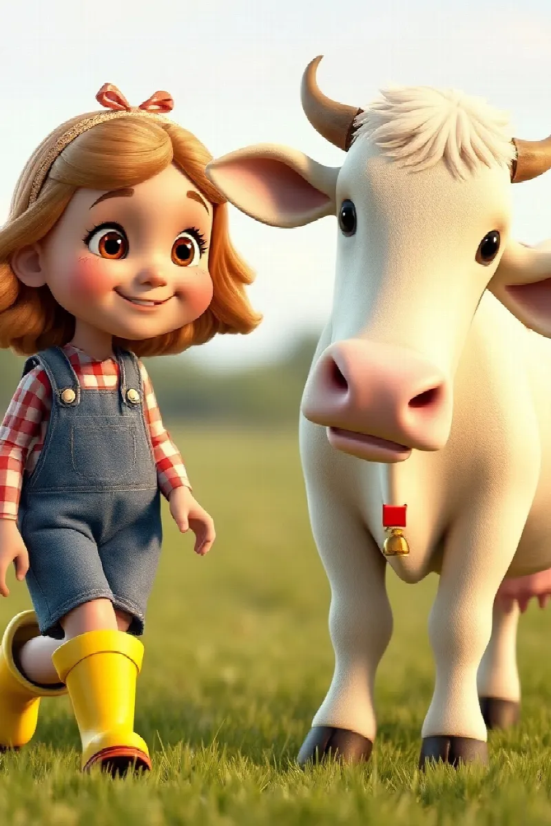 Picture 4 from the tale The Girl and the Friendly Cow