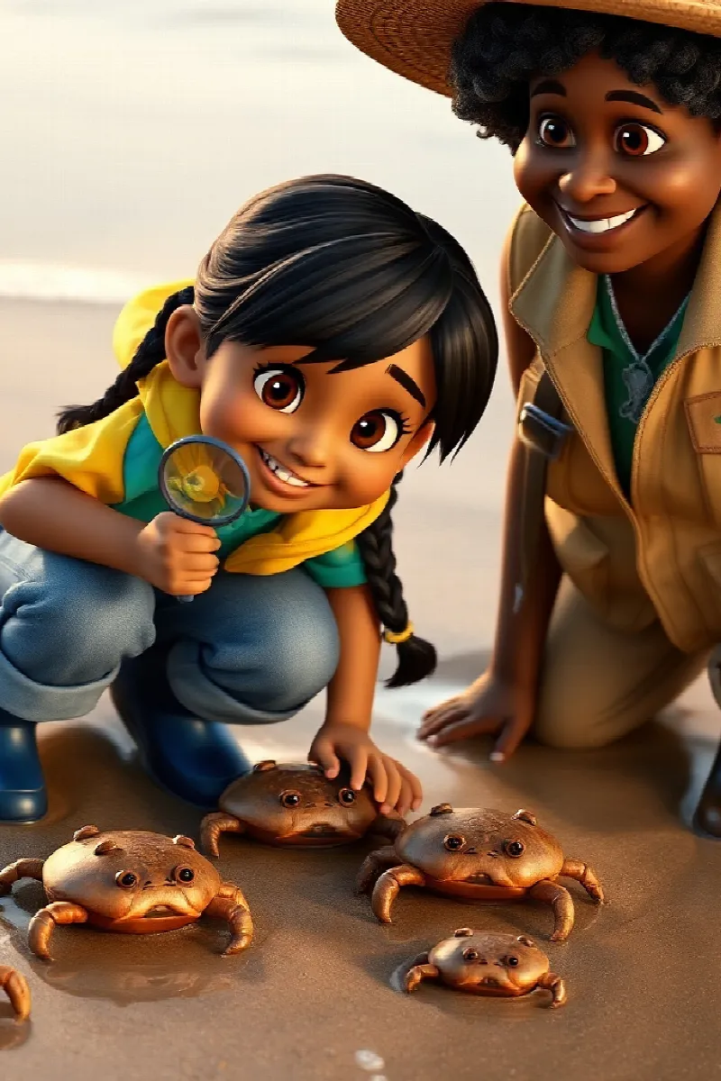 Picture 3 from the tale The Girl and the Horseshoe Crab