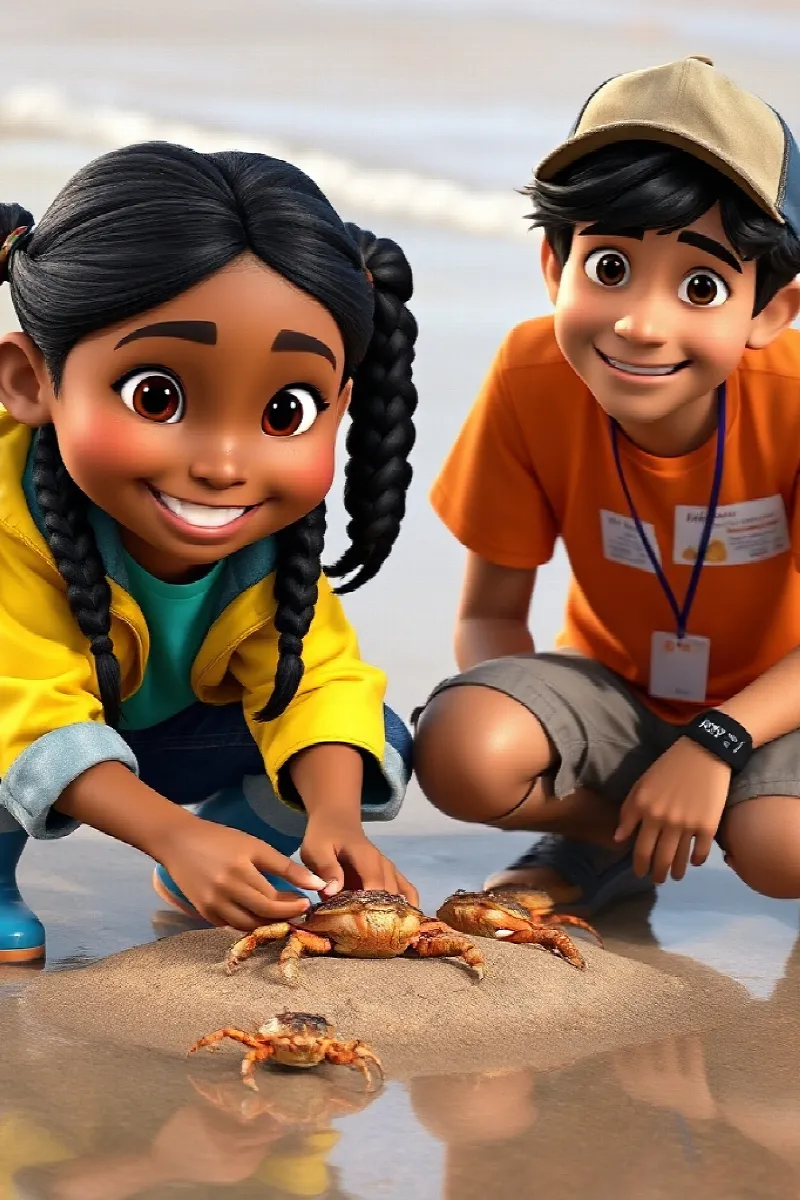 Picture 4 from the tale The Girl and the Horseshoe Crab