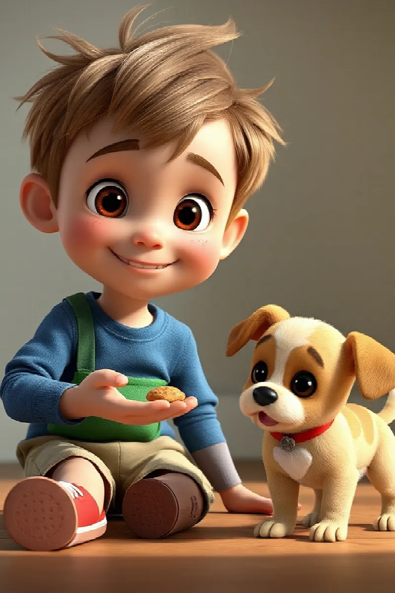 Çocuk ve Küçük Köpek masalından 4. resim