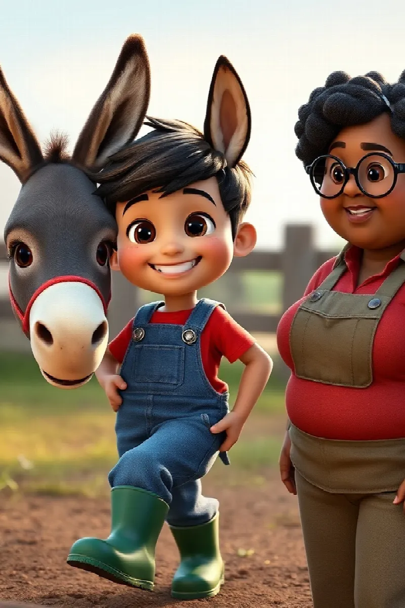 Picture 3 from the tale The Boy and the Little Donkey