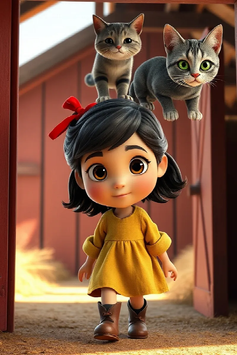Picture 1 from the tale The Girl and the Barn Cat
